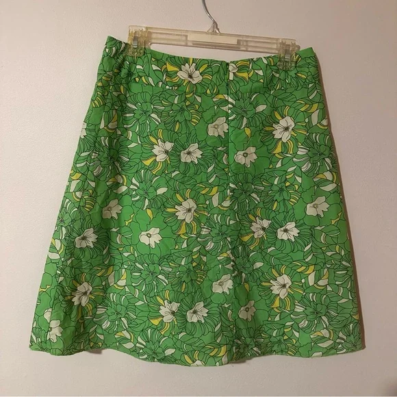 Express Green Floral A-Line Skirt - Picture 5 of 8